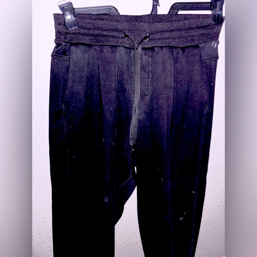 Black super soft fleece lined heavy weight warm small ladies joggers black euc - Picture 2 of 8
